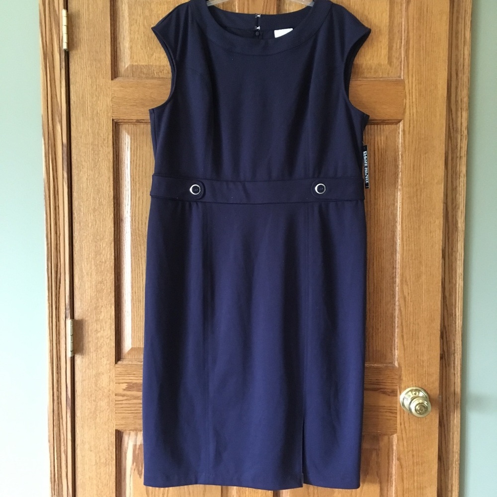 New York & Co knit Dress Sleeveless Size XXL Ponte Navy Blue Stretch